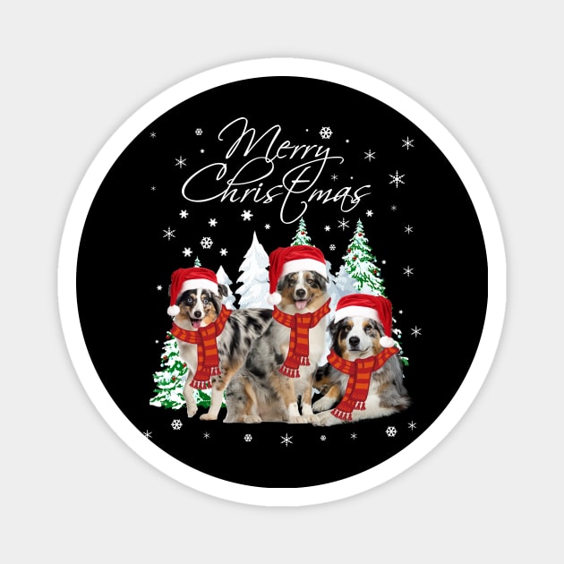 Australian Shepherd Christmas Tshirt Funny Xmas Gifts Magnet by MarrinerAlex